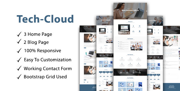 Tech-Cloud - 单页用途/视差HTML模板