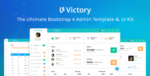 Victory 响应式Bootstrap 4 管理面板