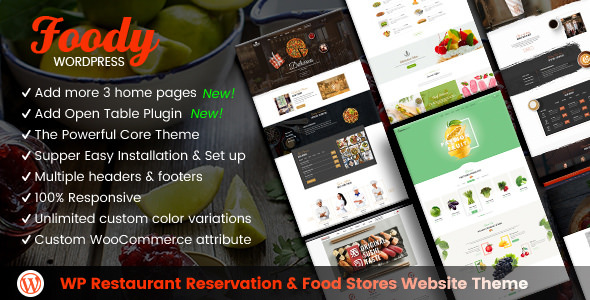 Foody v1.1.0 - 餐厅预订WordPress主题