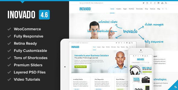 Inovado - 视网膜多功能网站WordPress主题