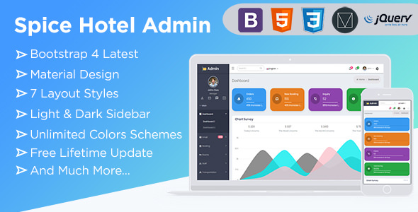 Spice Hotel - Bootstrap 4 Admin Dashboard