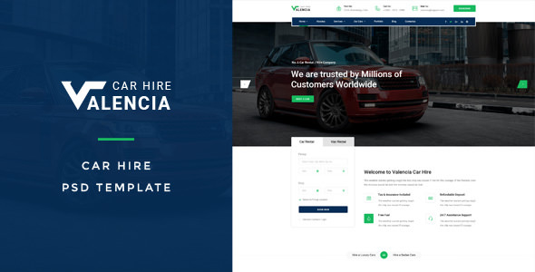  Valencia - Car Rental PSD Template