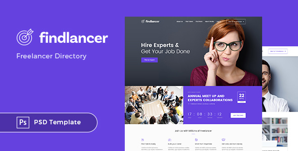 Findlancer - 自由商家目录PSD模板
