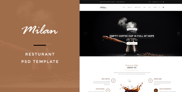 Milan - Restaurant PSD Template