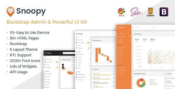 Snoopy v1.0 - 响应式后台管理面板 + UI Kit