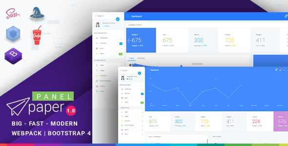 Paper 响应式Bootstrap 4 管理面板 v1.0.1
