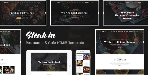 Steak In - 牛排咖啡厅HTML5模板