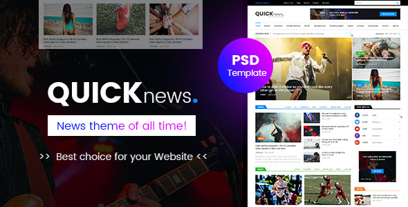Quicknews - 博客杂志 PSD 模板