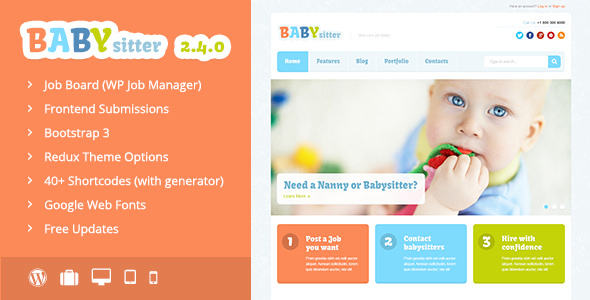 Babysitter v2.4.0 - 婴儿儿童WordPress主题