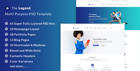 The Legend - 多用途 PSD 主题