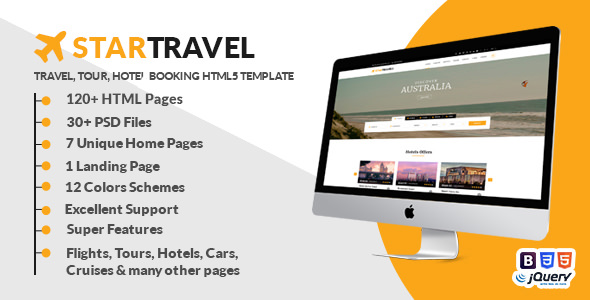 Star Travel - 酒店预订HTML5模板