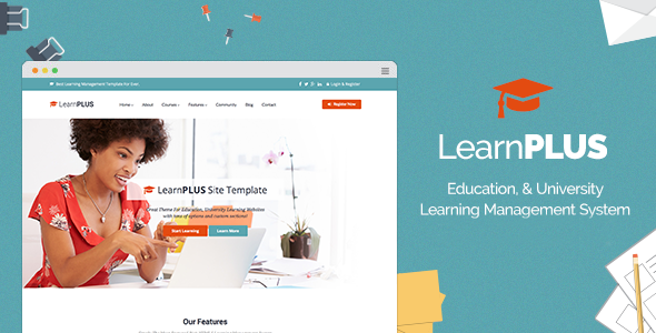 LearnPLUS - 培训教育后台管理模板仪表盘LMS主题