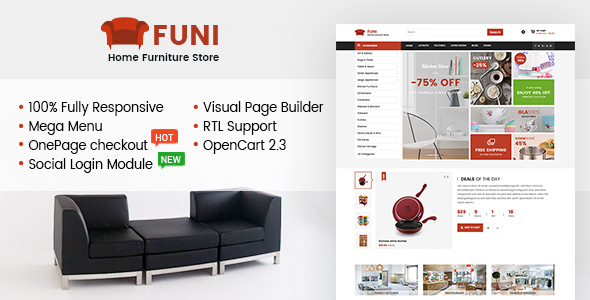 Funi - 在线商城 OpenCart 3 & 2.3 主题