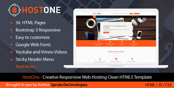 HostOne - 虚拟主机HTML模板