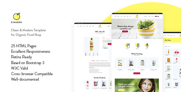 Cinagro - 有机食品商店HTML模板