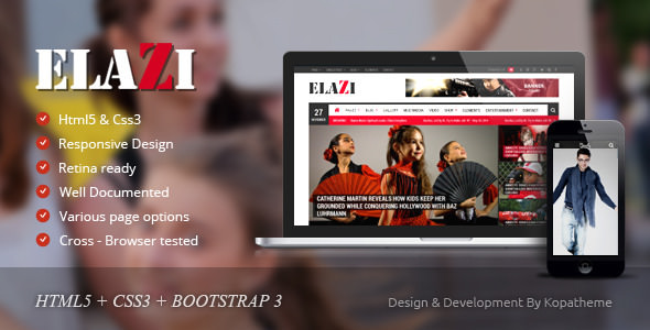 Elazi - 新闻杂志HTML5模板