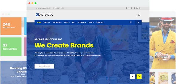 Aspasia v2.0 - 企业响应式Joomla模板