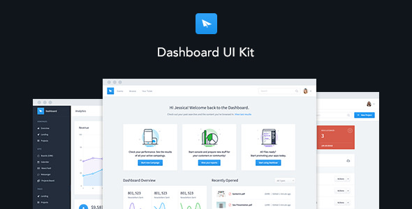 Dashboard UI Kit v2.1 - 管理面板HTML模板