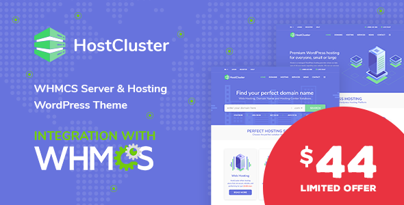 HostCluster - WHMCS 响应式主机运营商WordPress模板