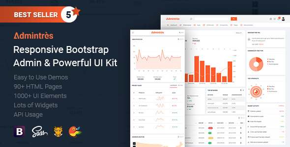Admintres - 响应式Bootstrap管理面板+ UI Kit