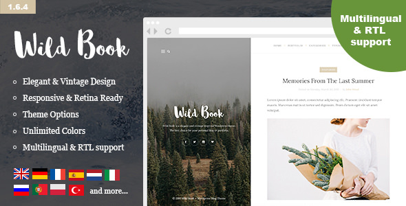 Wild Book - 复古优雅网站模板WordPress主题