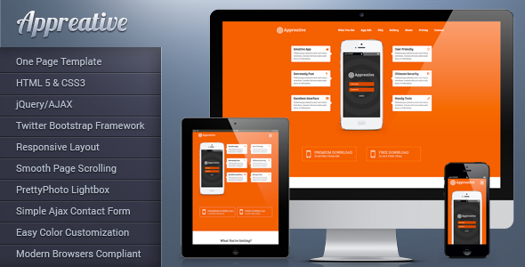 Appreative - Responsive Landing Page Template