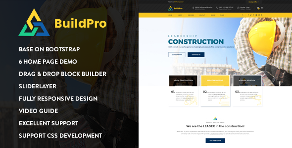 BuildPro - 建筑施工Drupal 8.6主题