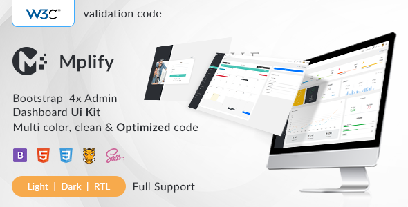 Mplify - 管理仪表板 Bootstrap 4 模板