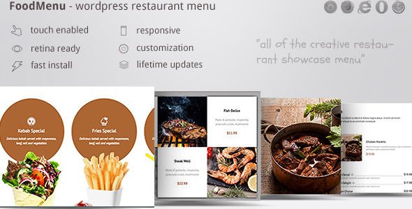  FoodMenu - Creative restaurant recipe menu WordPress theme
