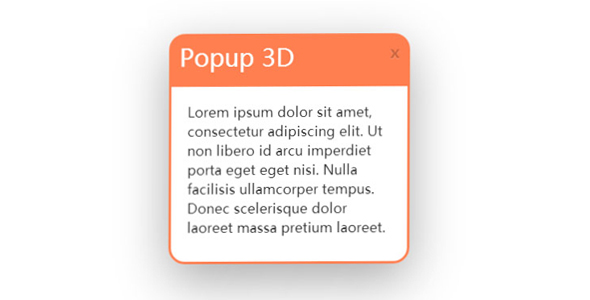 popup - 交互式3D弹出窗口插件