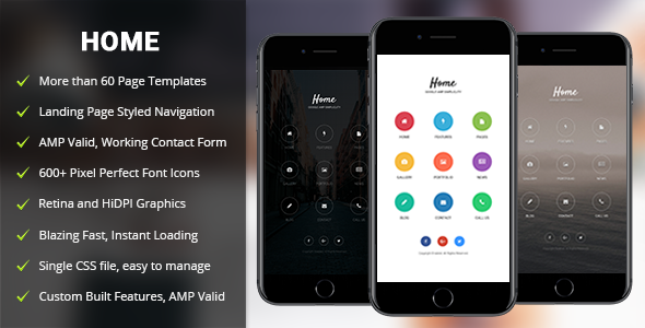 AMP Home Mobile - 移动手机版 Google AMP 模板