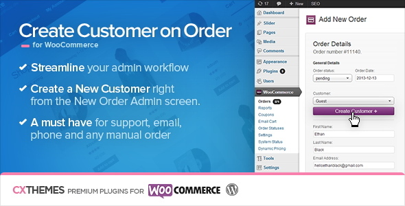 Create Customer on Order for WooCommerce 订单创建用户插件