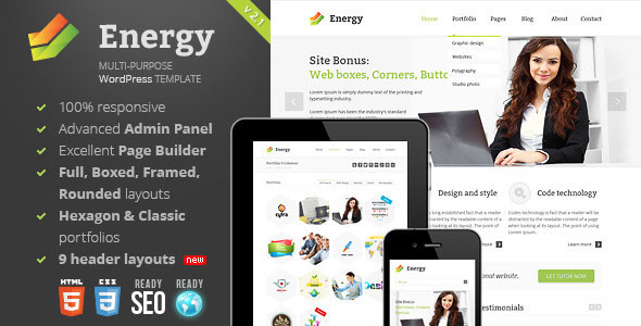 Energy - 响应式多用途WordPress主题
