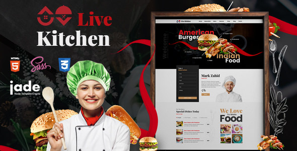 LiveKitchen - HTML5餐厅模板