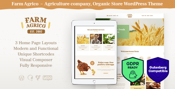 Farm Agrico - Agricultural Business WordPress Theme
