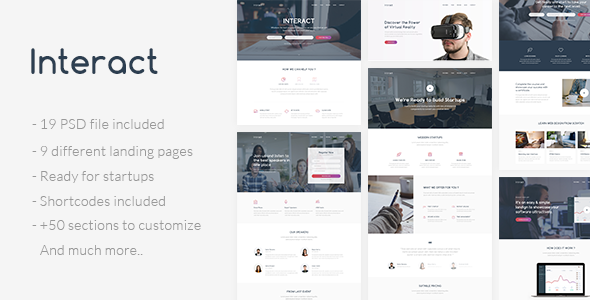 Interact - 多用途着陆页PSD模板