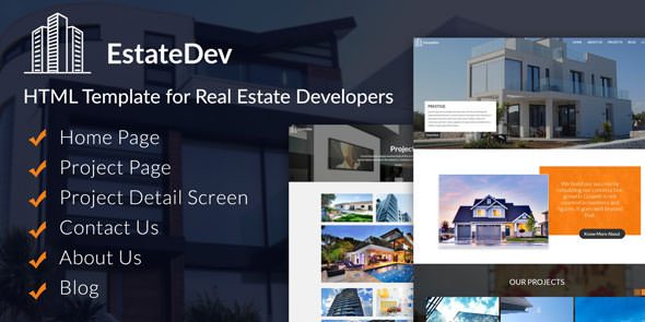 EstateDev - 房地产HTML模板