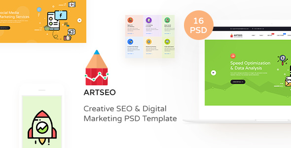 ARTSEO - 创意Seo数字营销PSD模板