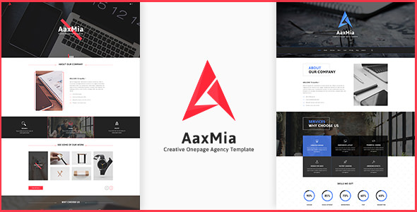 AaxMia - 单页作品展示HTML模板