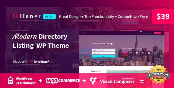 Lisner - 现代本地商家目录网站WordPress主题