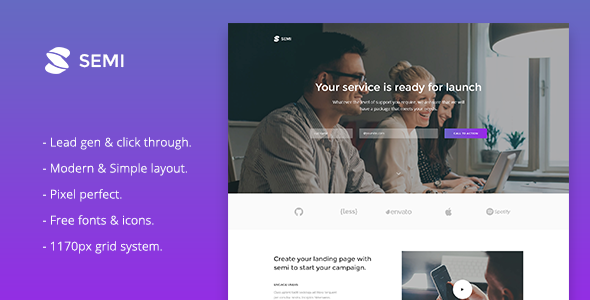 Semi - Service Landing Page HTML Template