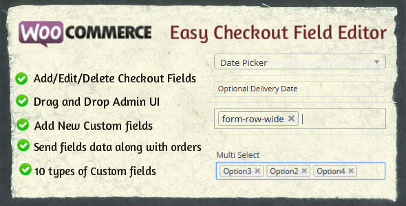 Woocommerce Easy Checkout Field Editor 简易结账字段编辑插件