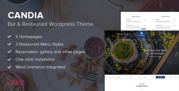 Candia - 酒吧餐厅 WordPress 主题