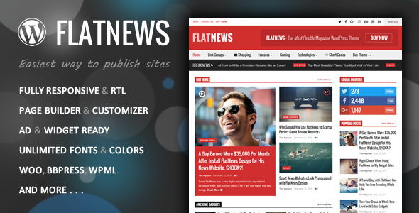 FlatNews – 新闻杂志网站WordPress模板主题
