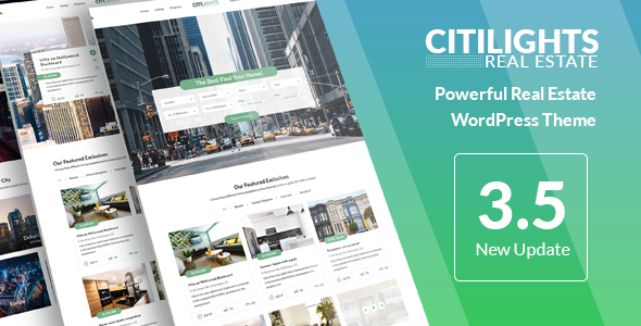  CitiLights - Real Estate Agency Leasing Website Template WordPress Theme