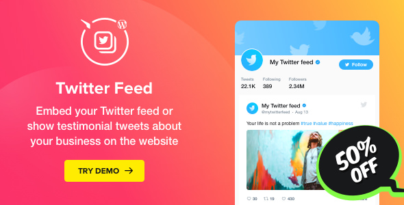 Twitter Feed - WordPress Twitter 推特插件