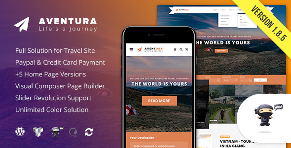 Aventura - 旅游预订WordPress主题