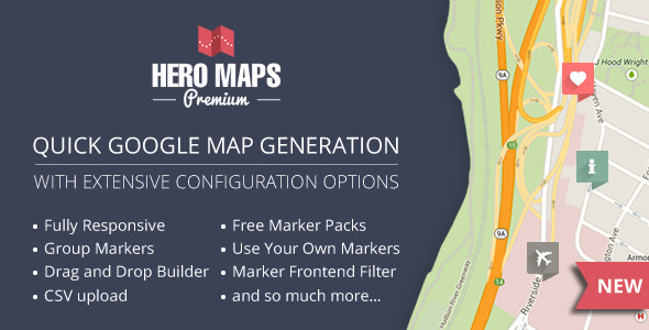 Hero Maps Premium - 响应式专业 Google 地图插件