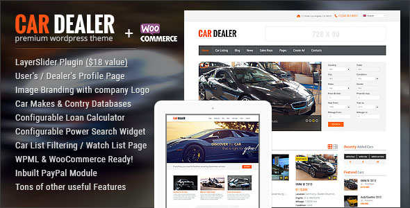 Car Dealer - 汽车经销商网站模板WordPress主题