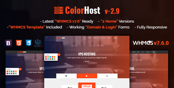 ColorHost - 响应式主机WHMCS模板